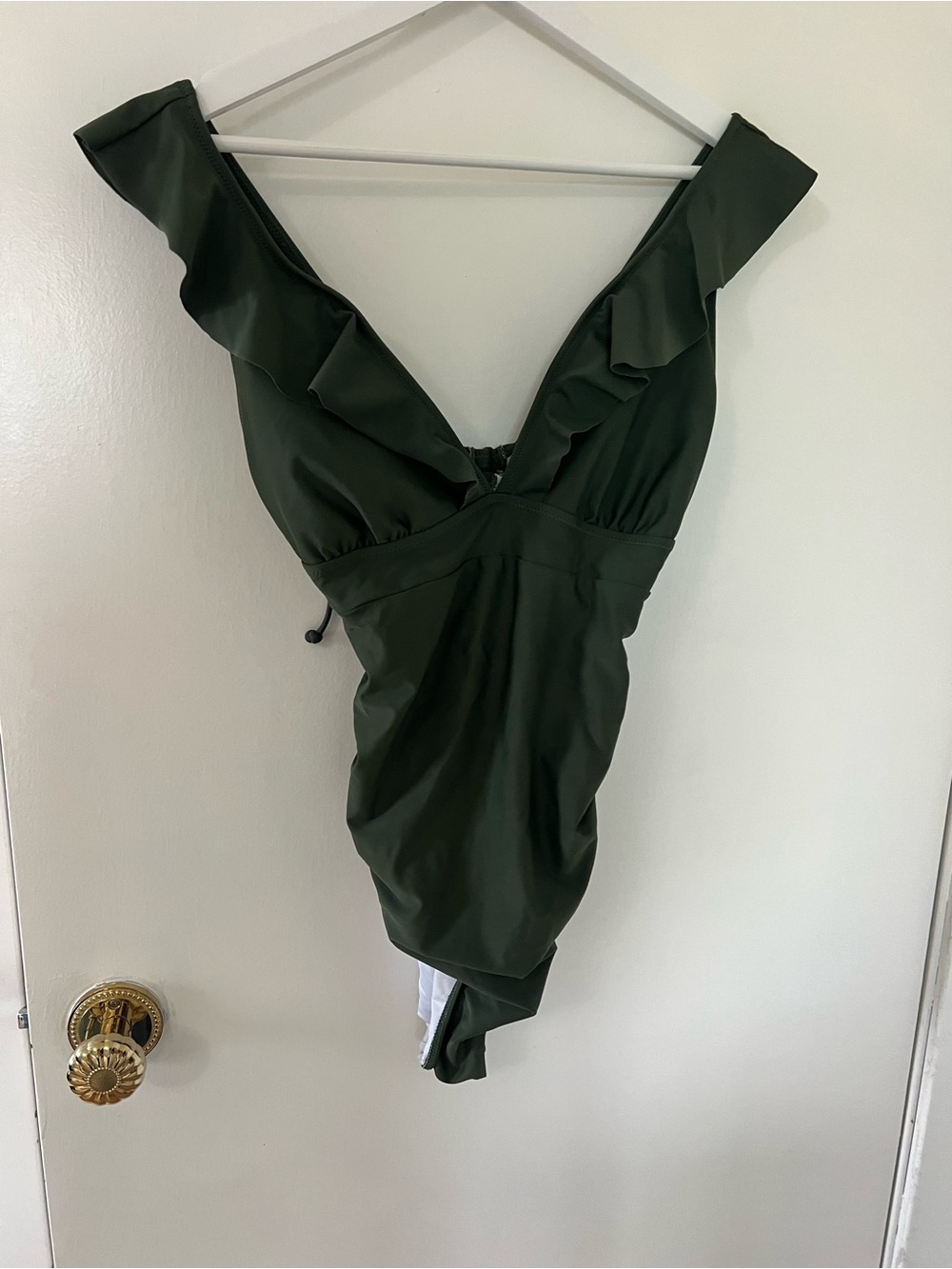 Cupshe Olive Green Ruffled One-Piece Swimsuit